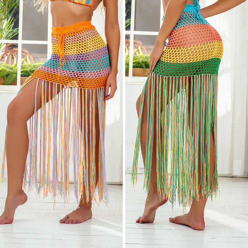 Modern at Hand Crocheting Beach Split Tassel Color A line Skirt Bella Mia